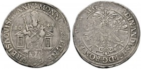 Aachen
Taler 1644. Ähnlich wie vorher, jedoch mit Titulatur Kaiser Ferdinand III. Menadier 210, Dav. 5005. 28,97 g
äußerst selten, leicht unregelmäß...