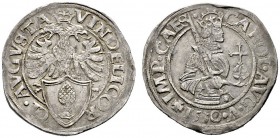 Augsburg
12 Kreuzer 1530. Mit Hüftbild und Titulatur Kaiser Karl V. Forster 17, Fo./S. 31, Schulten 60. 5,62 g
fast vorzüglich
Erworben bei Button ...