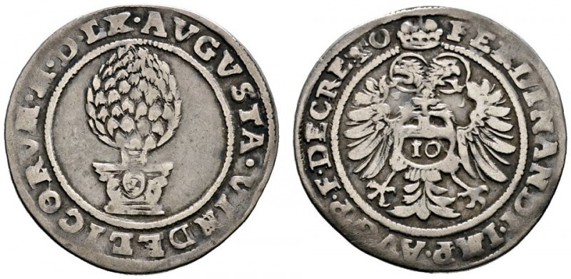Augsburg
10 Kreuzer 1560. Mit Titulatur Kaiser Ferdinand I. Forster 39, Fo./S. ...