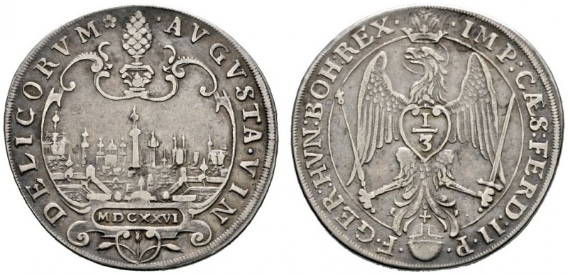 Augsburg
1/3 Taler 1626. Mit Stadtansicht sowie Titulatur Kaiser Ferdinand II. ...