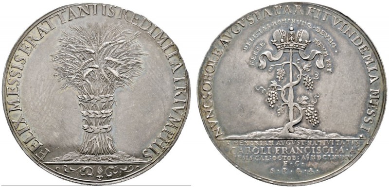 Augsburg
Silbermedaille (Schautaler) 1685 unsigniert (wohl von P.H.Müller), auf...