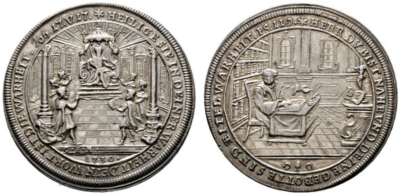 Augsburg
Silbermedaille 1730 von Chr.E. Müller, auf das Konfessionsjubiläum. Sz...