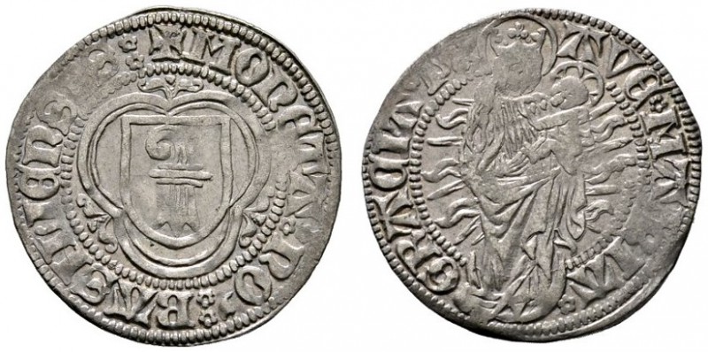 Basel
Plappart o.J. (16. Jh.). Wappenschild im Dreipass / Maria mit Kind in Str...