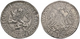 Braunschweig
Taler o.J. (1560). Braunschweiger Löwe nach links / Gekrönter Doppeladler, auf der Brust der Reichsapfel mit Wertzahl 24 (Groschen) sowi...