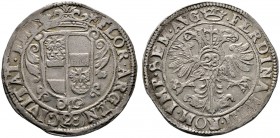 Emden
Gulden zu 28 Stüber o.J. (um 1630). Gekröntes und verziertes Stadtwappen / Gekrönter Doppeladler, auf der Brust der Reichsapfel mit Wertzahl so...