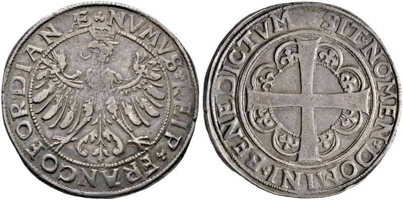 Frankfurt/Main
Taler o.J. (1547). Der gekrönte, nach links blickende Frankfurte...