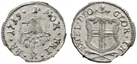 Freiburg
Kreuzer 1715. Berst. 260 var. 0,58 g
keiner Schrötlingsfehler am Rand, prägefrisch
Erworben bei der Münzen und Medaillen AG 1961.