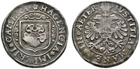 Hagenau
Dicken o.J. (vor 1621). Ähnlich wie vorher. E.u.L. 42 var., Slg. Voltz 230 var. 7,34 g
feine Patina, sehr schön-vorzüglich
Erworben bei Peu...