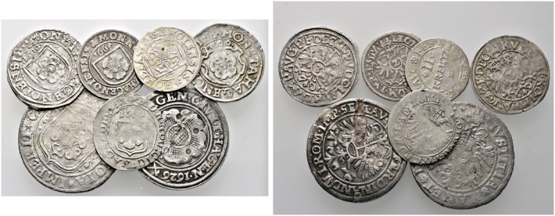 Hagenau
Lot (7 Stücke): Groschen 1600 (2 Varianten, 1x Doppelschlag), Dicken o....