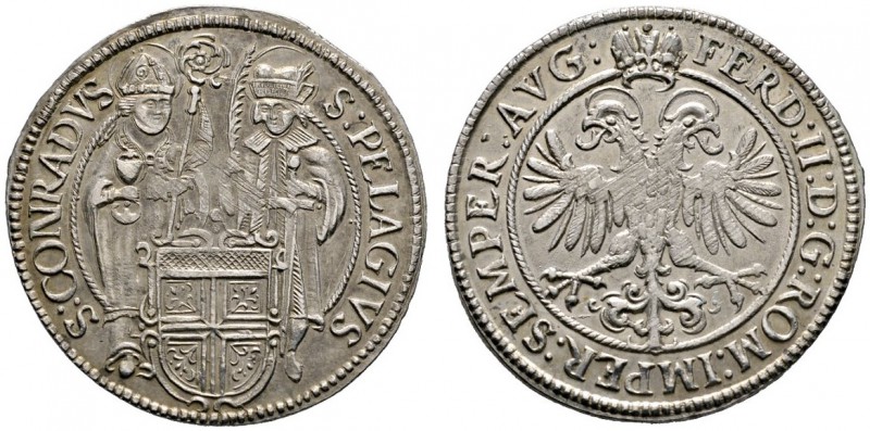 Konstanz
1/2 Taler o.J (um 1622). Die beiden Stadtheiligen Konrad und Pelagius ...