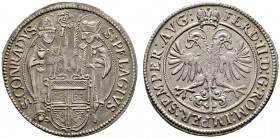 Konstanz
1/2 Taler o.J (um 1622). Die beiden Stadtheiligen Konrad und Pelagius hinter dem Stadtschild stehend / Gekrönter Doppeladler sowie Titulatur...