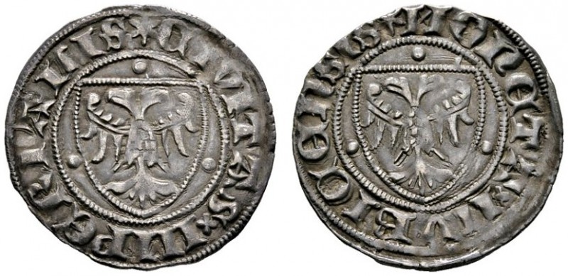Lübeck
Sechsling o.J. (nach dem Rezess von 1392). Beidseitig Doppeladler im Sch...