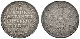Lübeck
Silberabschlag von den Dukatenstempeln zu 1/8 Taler 1717. Auf das Reformationsjubiläum. Gekrönter Doppeladler mit Stadtschild auf der Brust / ...