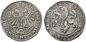 Nijmegen
Taler zu 30 Stüber 1563. Gekrönter Doppeladler mit dem Stadtwappen auf der Brust / Löwe mit Wappenschild nach links. Delm. 640, Dav. 8548. 2...