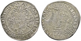 Nordhausen
Gulden zu 2/3 Taler 1685. Behelmter Stadtschild mit reicher Helmzier zwischen der geteilten Jahreszahl und den Initialen A-D des Münzmeist...