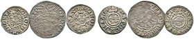 Nordhausen
Lot (3 Stücke): Kipper-12 Kreuzer o.J. sowie 2x Groschen 1619 mit variierender Wappenform.
schön-sehr schön, sehr schön