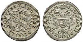 Nürnberg
Landmünze (3 Kreuzer) 1774. Mit Titulatur Kaiser Josef II. Ke. 376, Slg. Erl. 785. 1,13 g
fast Stempelglanz
