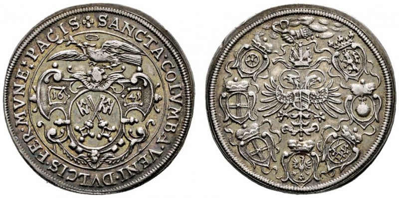 Regensburg
Silbermedaille (1/4 Schautaler) 1641 unsigniert, auf den Reichstag z...