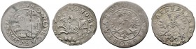 Schaffhausen
Lot (2 Stücke): Groschen 1596 oder 1598 (nicht lesbar) und Halbdicken = Kipperzwölfer 1622 (DT 1383a).
knapper Schrötling, sehr schön-v...