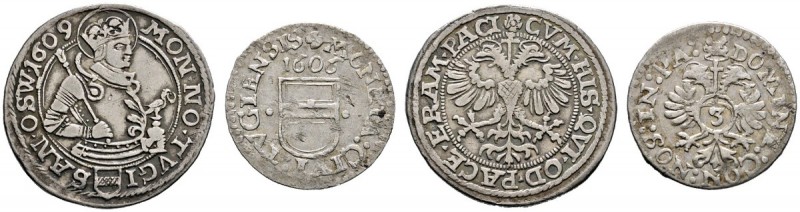 Zug
Lot (2 Stücke): Dicken 1609 mit Hüftbild des hl. Oswald und Groschen 1606 (...