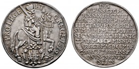 SACHSEN - Albertinische Linie, im Besitz der Kurwürde ab 1547
Silbermedaille (1/2 Schautaler) 1619. Stempel von R.N. Kitzkatz. Ähnlich wie vorher. Sl...