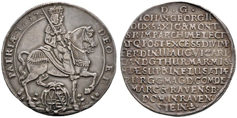 SACHSEN - Albertinische Linie, im Besitz der Kurwürde ab 1547
Taler 1657. -Dres...