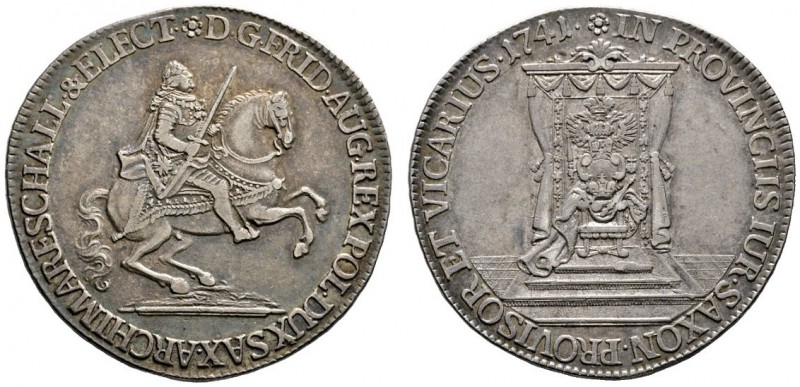 SACHSEN - Albertinische Linie, im Besitz der Kurwürde ab 1547
1/2 Taler 1741 -D...