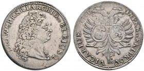 PFALZ-BAYERN
Johann Wilhelm von Pfalz-Neuburg 1690-1716. Taler 1711 -Heidelberg-. Büste mit langen Haaren nach rechts / Doppelköpfiger Reichsadler, a...