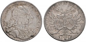 PFALZ-BAYERN
Karl Philipp von Pfalz-Neuburg mit Karl Albrecht von Bayern 1723-1742. Taler 1740 -Mannheim-. Die geharnischten Brustbilder der beiden K...