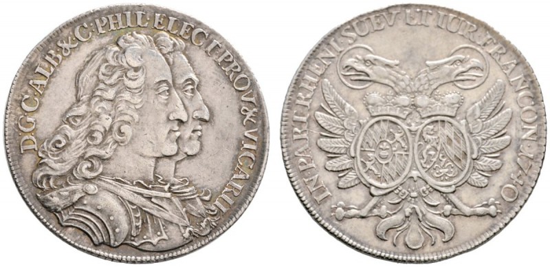 PFALZ-BAYERN
1/2 Taler 1740 -Mannheim-. Ähnlich wie vorher. Mit Kettenrand. Slg...