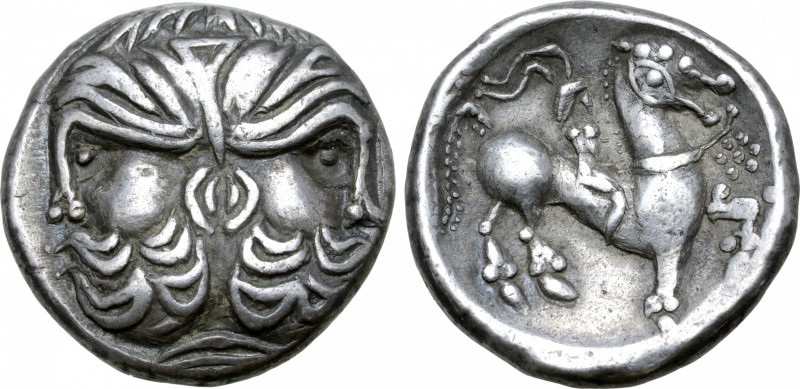 Celts in Eastern Europe AR Tetradrachm. Doppelkopf Type. Circa 3rd century BC. J...