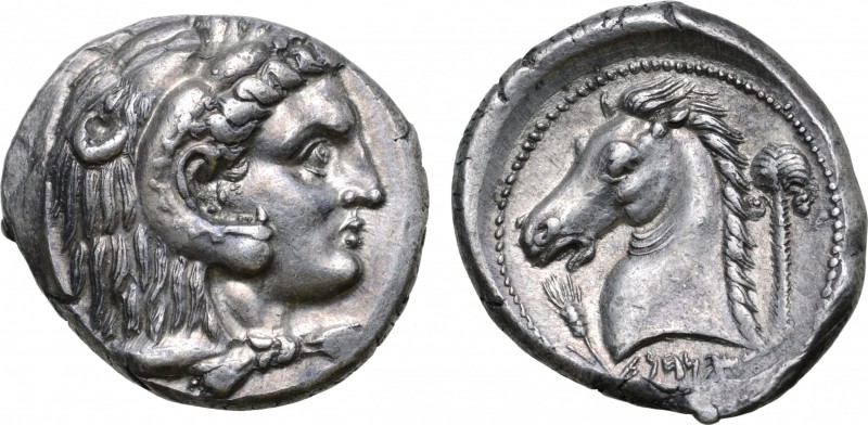 Sicily, Siculo-Punic AR Tetradrachm. Entella or Lilybaion (?), circa 300-289 BC....