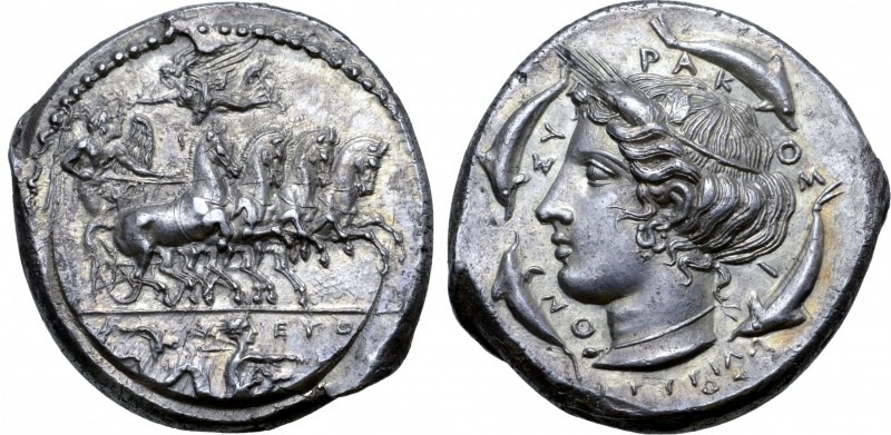 Sicily, Syracuse AR Tetradrachm. Time of the Second Democracy, circa 415-406 BC....