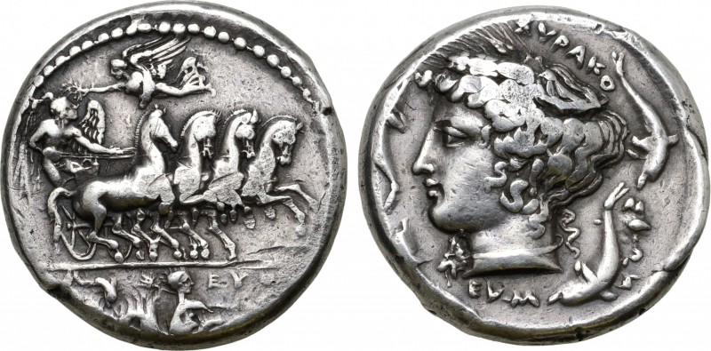 Sicily, Syracuse AR Tetradrachm. Time of the Second Democracy, circa 415-406 BC....