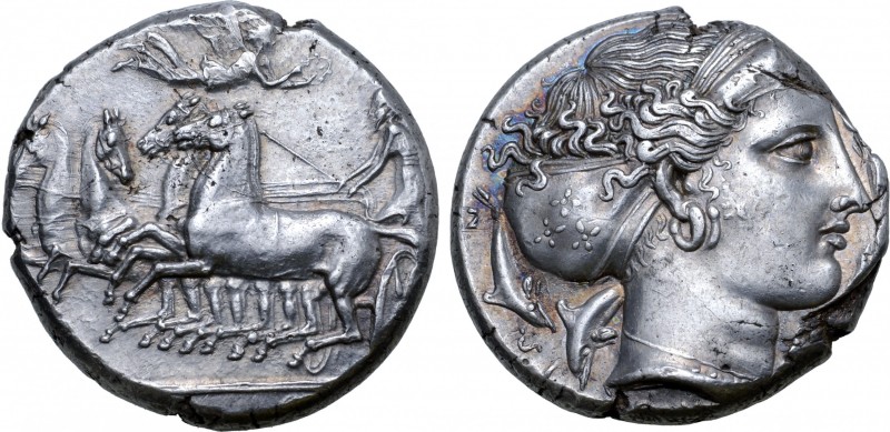 Sicily, Syracuse AR Tetradrachm. Time of the Second Democracy, circa 415-405 BC....