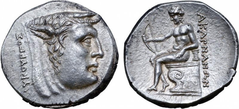 Akarnania, Federal Coinage AR Stater. Leukas, circa 250-200 BC. Lykourgos, magis...