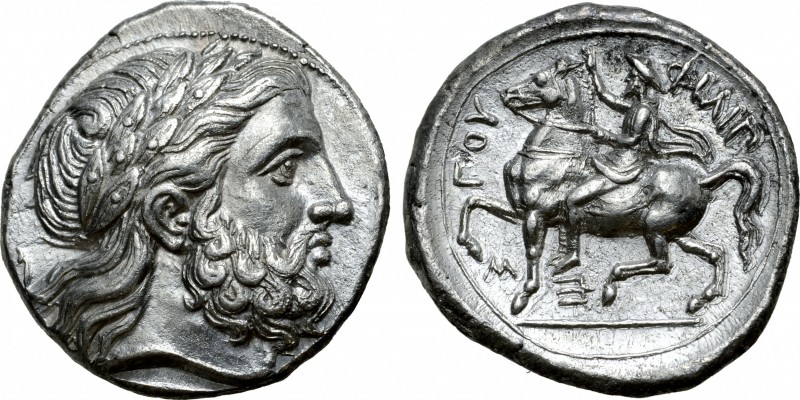 Kingdom of Macedon, Philip II AR Tetradrachm. Amphipolis, circa 355-349/8 BC. La...