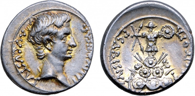 Augustus AR Denarius. Emerita, circa 25-23 BC. P. Carisius, legate. IMP CAESAR A...
