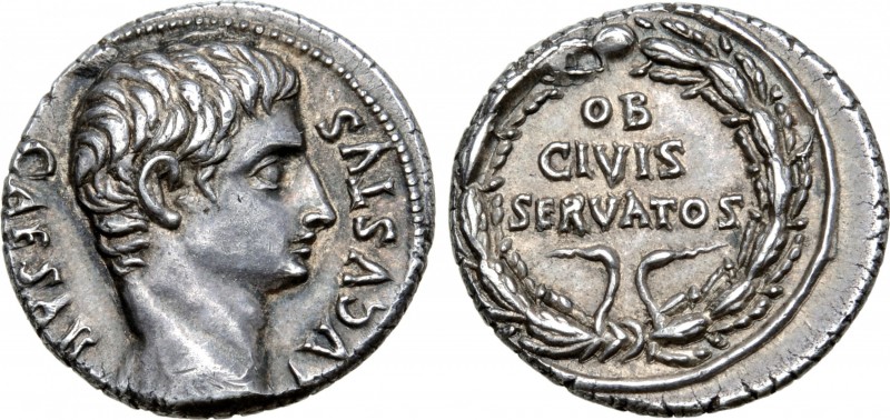 Augustus AR Denarius. Spanish mint (Colonia Patricia?), circa 19 BC. CAESAR AVGV...