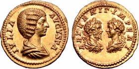 Julia Domna (wife of S. Severus) AV Aureus.