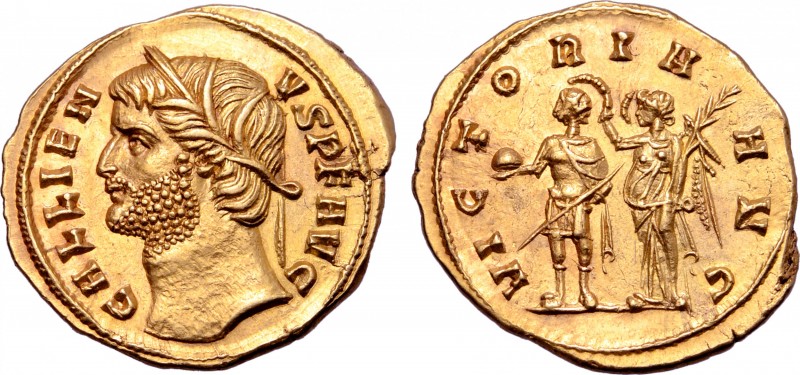 Gallienus AV Heavy Aureus. Rome, AD 265-266. GALLIENVS P F AVG, head of Gallienu...