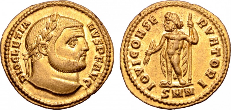 Diocletian AV Aureus. Nicomedia, AD 294. DIOCLETIANVS P F AVG, laureate head to ...