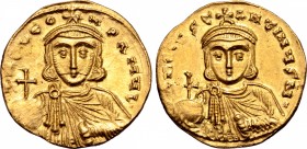 Leo III 'the Isaurian', with Constantine V, AV Solidus.