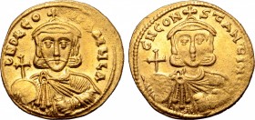 Leo III 'the Isaurian', with Constantine V, AV Solidus.