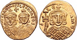 Constantine V Copronymus, with Leo IV and Leo III, AV Solidus.