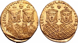 Leo IV the Khazar, with Constantine VI, Leo III, and Constantine V, AV Solidus.