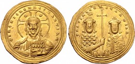 Basil II Bulgaroktonos, with Constantine VIII, AV Histamenon Nomisma.
