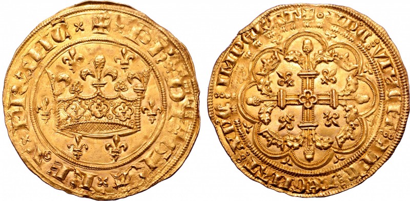 France, Kingdom. Philippe VI de Valois (1328-1350) AV Couronne d’or. Struck from...