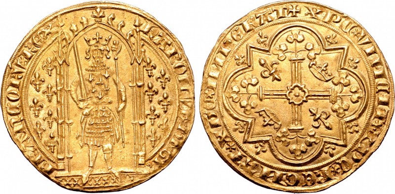 France, Kingdom. Charles V le Sage (the Wise, 1364-1380) AV Franc à pied. Paris ...