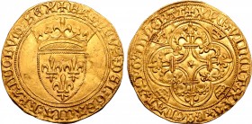 France, Kingdom. Charles VI le Bien-Aimé/le Fol AV Écu d'or à la couronne.